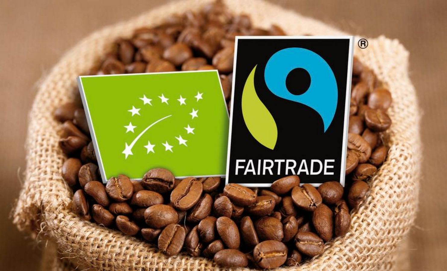 Coffee Beans with Organic/Bio and Fairtrade mark